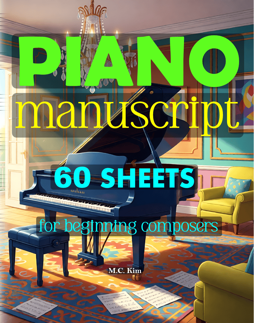 Zeriab 60 Sheets Beginner Piano Manuscript Notebook Cover