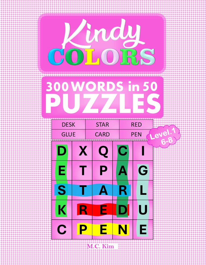 KindyColors Level 1 Word Search Puzzle Book for Kids Ages 6-8