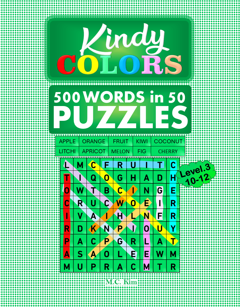 KindyColors Level 3 Word Search Puzzle Book for Kids Ages 10-12